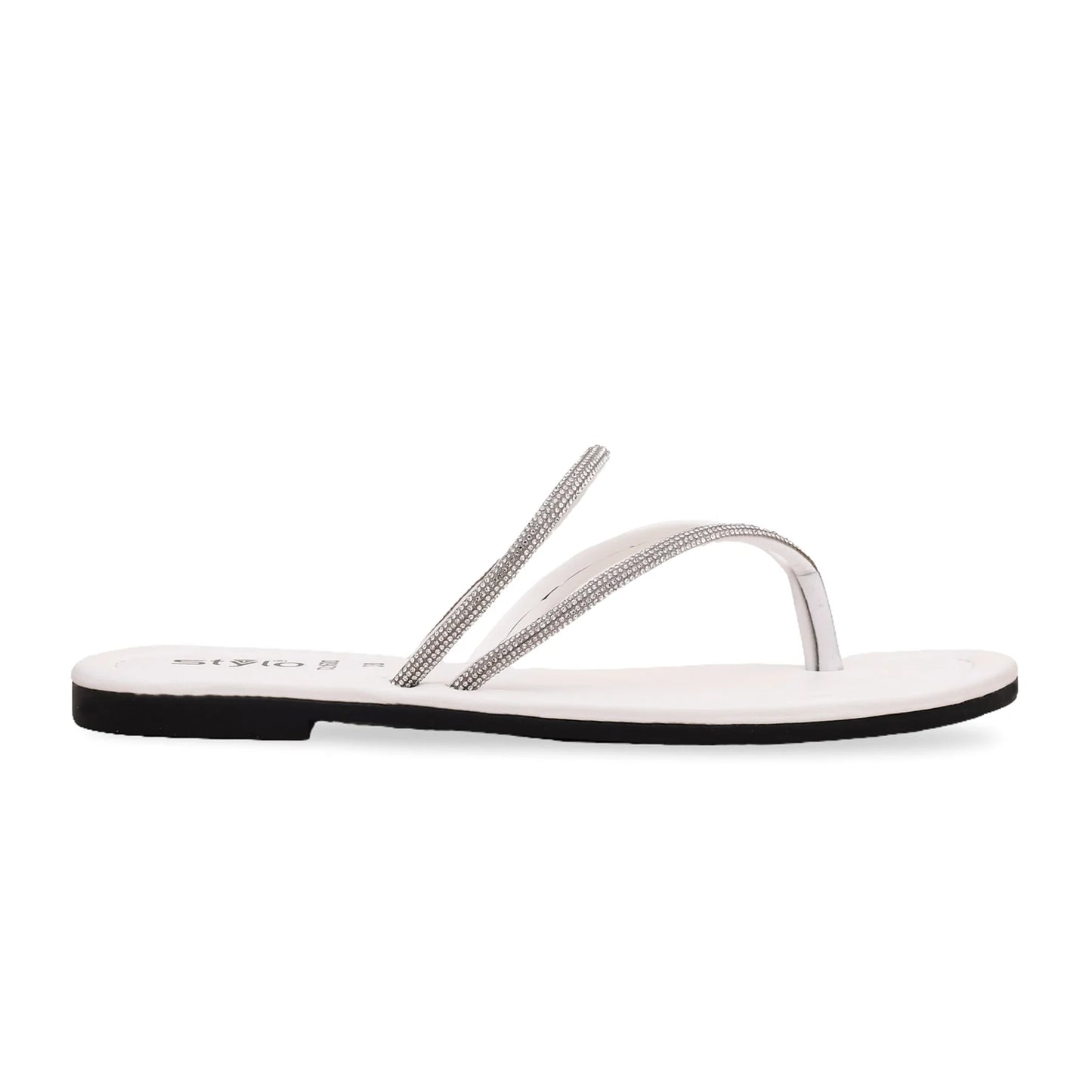White Casual Chappal For Ladies BM1600