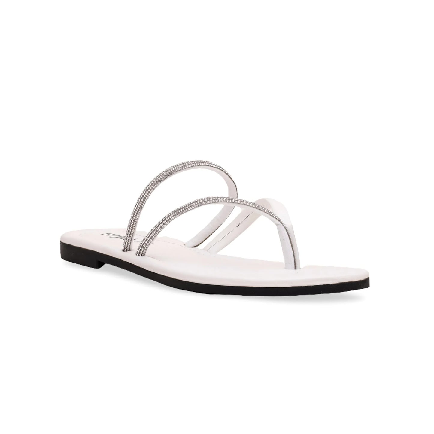 White Casual Chappal For Ladies BM1600
