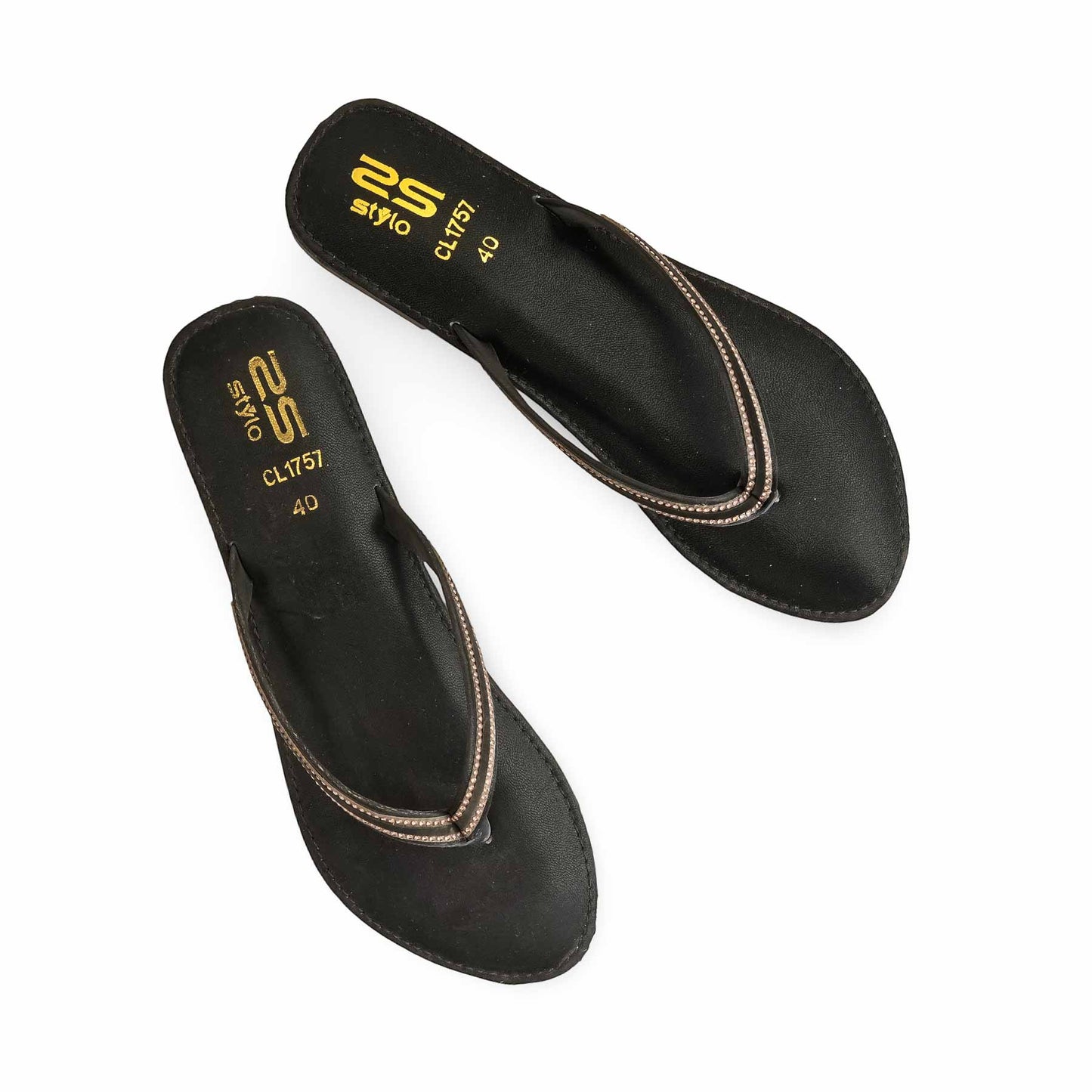 Black Casual Chappal For Ladies BM1757