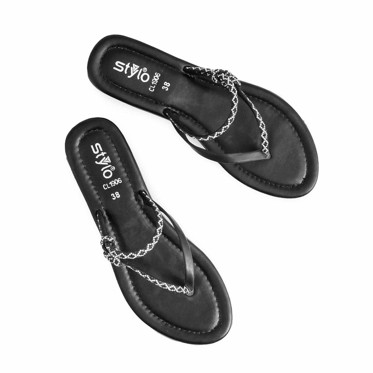 Black Casual Women Chappal BM1906