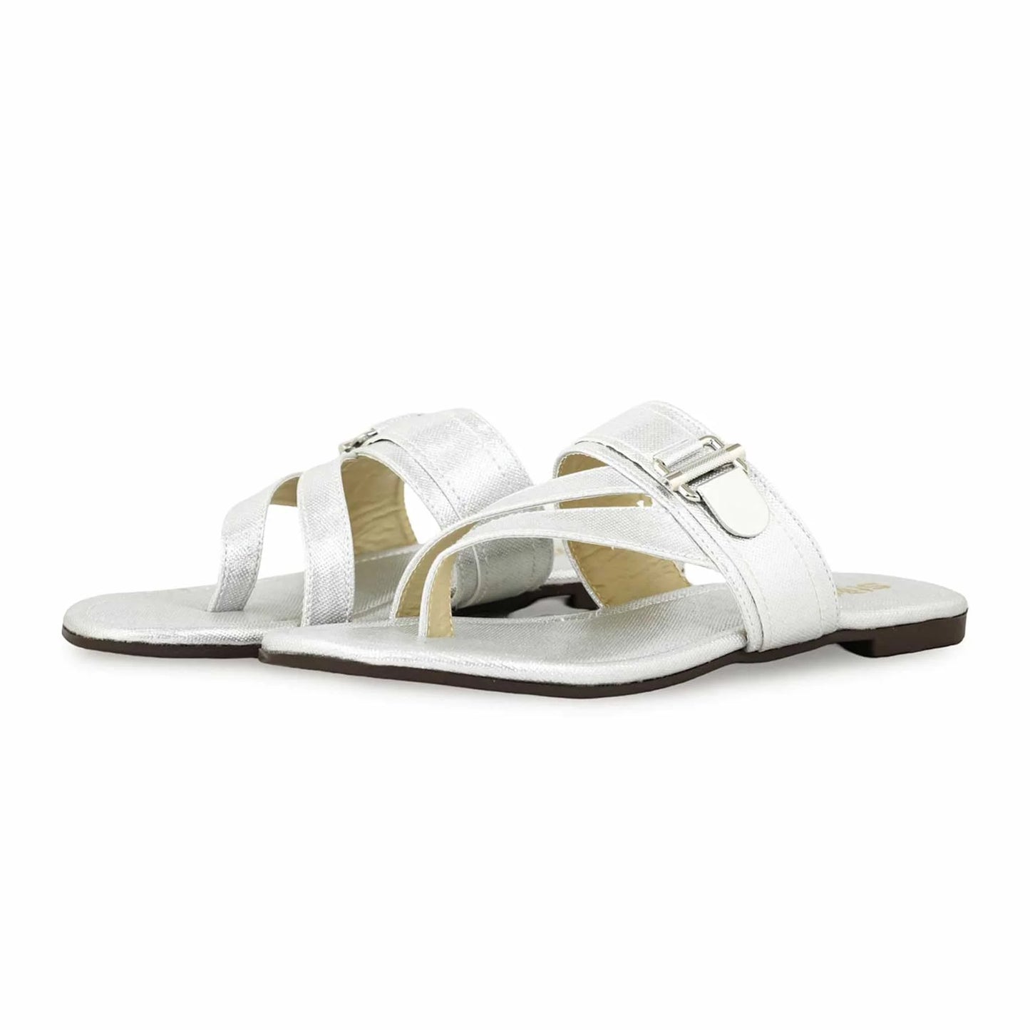 Silver Casual Chappal For Women BM1925
