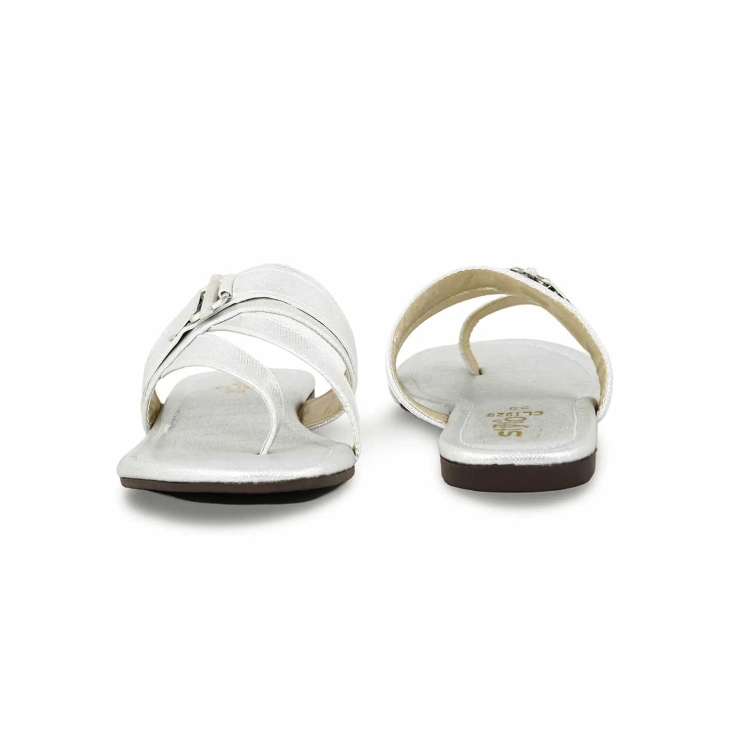 Silver Casual Chappal For Women BM1925