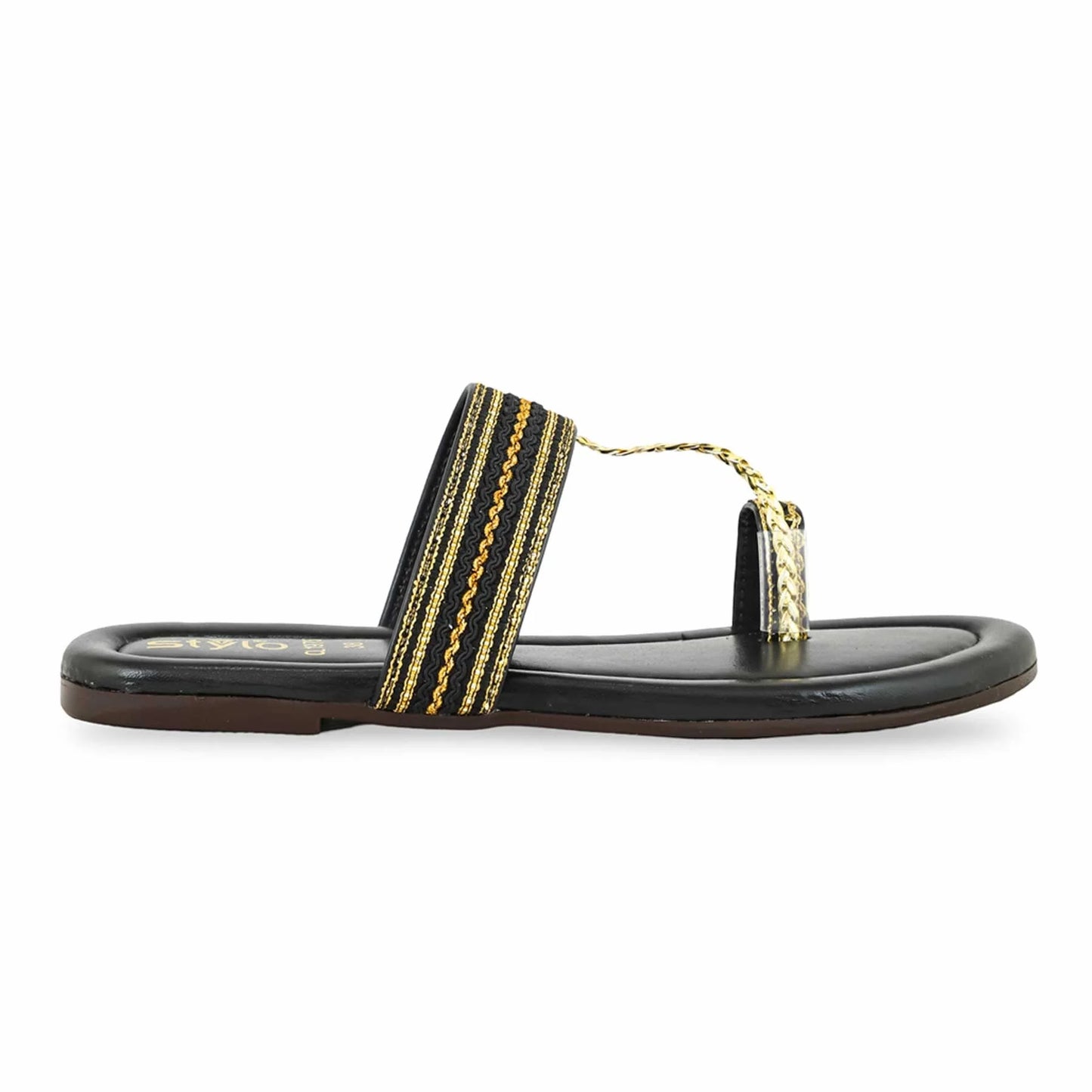 Black Casual Chappal For Ladies BM1975