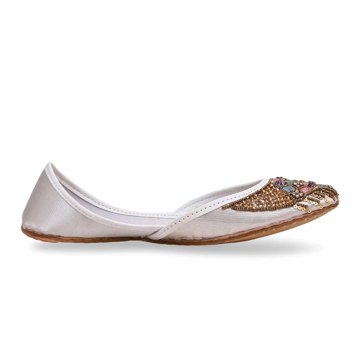 White Fancy Khussa For Ladies BM8413