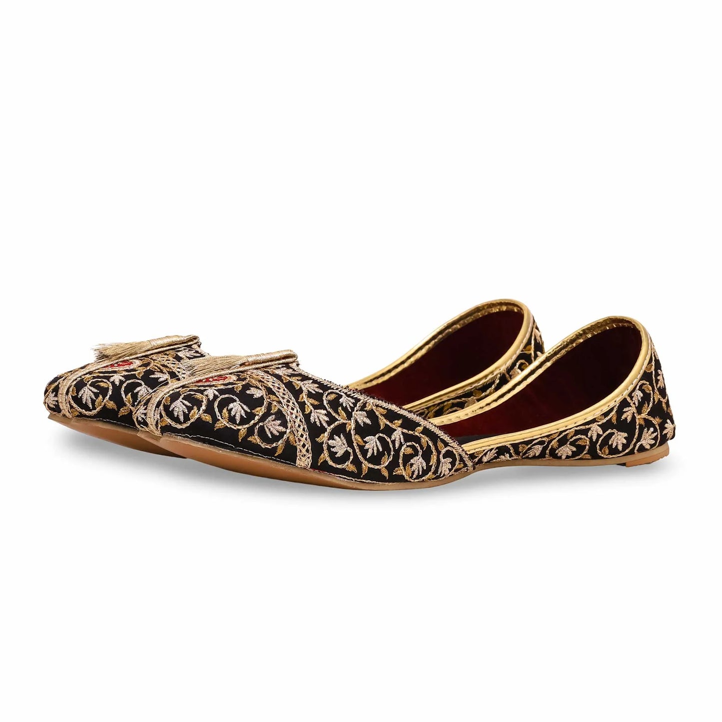 Black Fancy Khussa For Ladies BM8479
