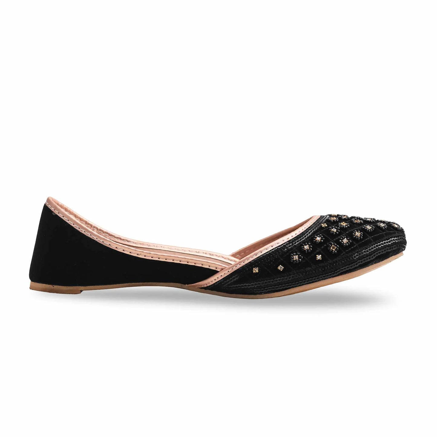 Black Fancy Khussa For Ladies BM8514
