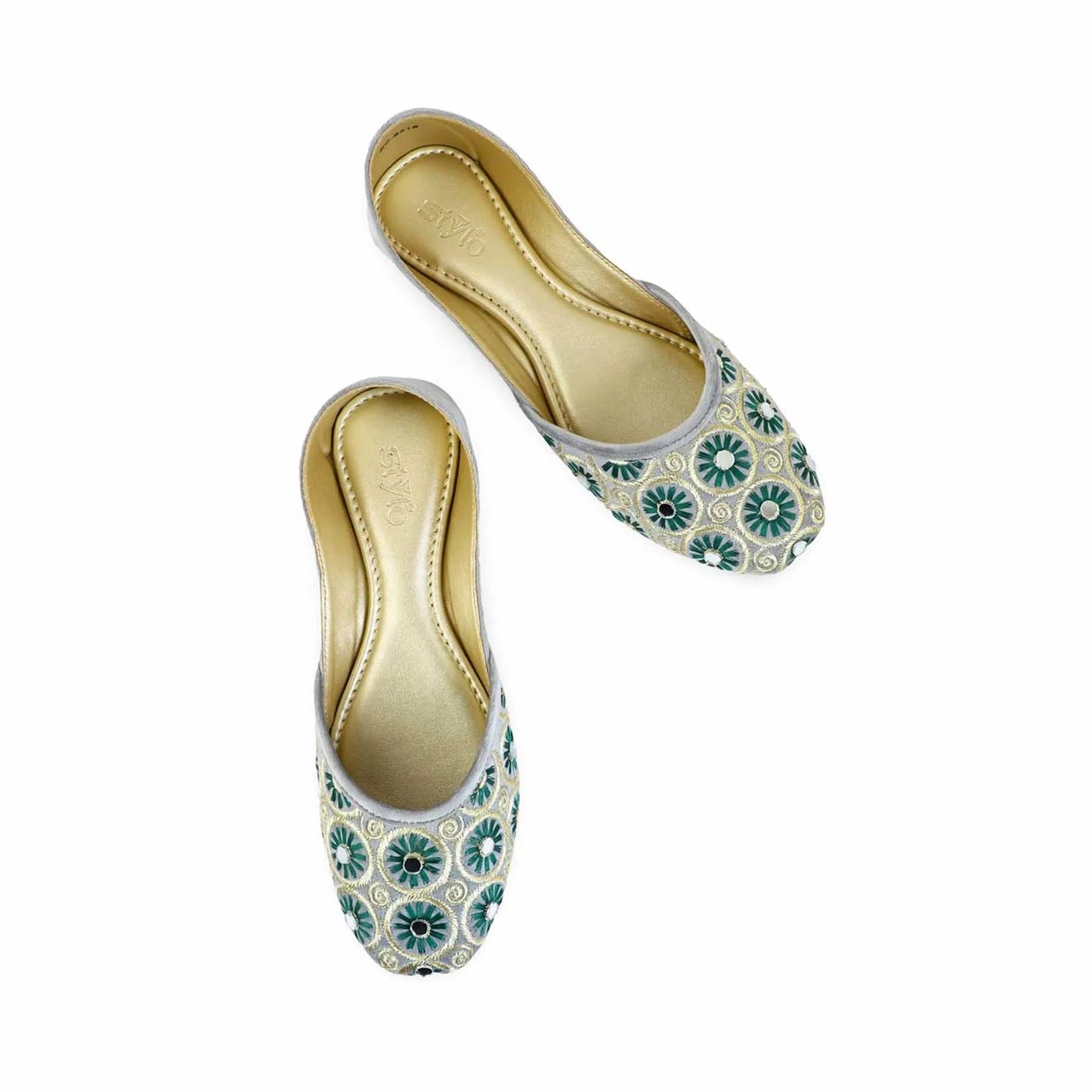 Grey Fancy Khussa For Ladies BM8518