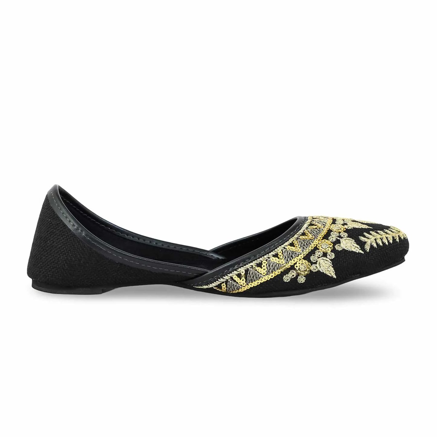 Black Fancy Khussa For Ladies BM8519
