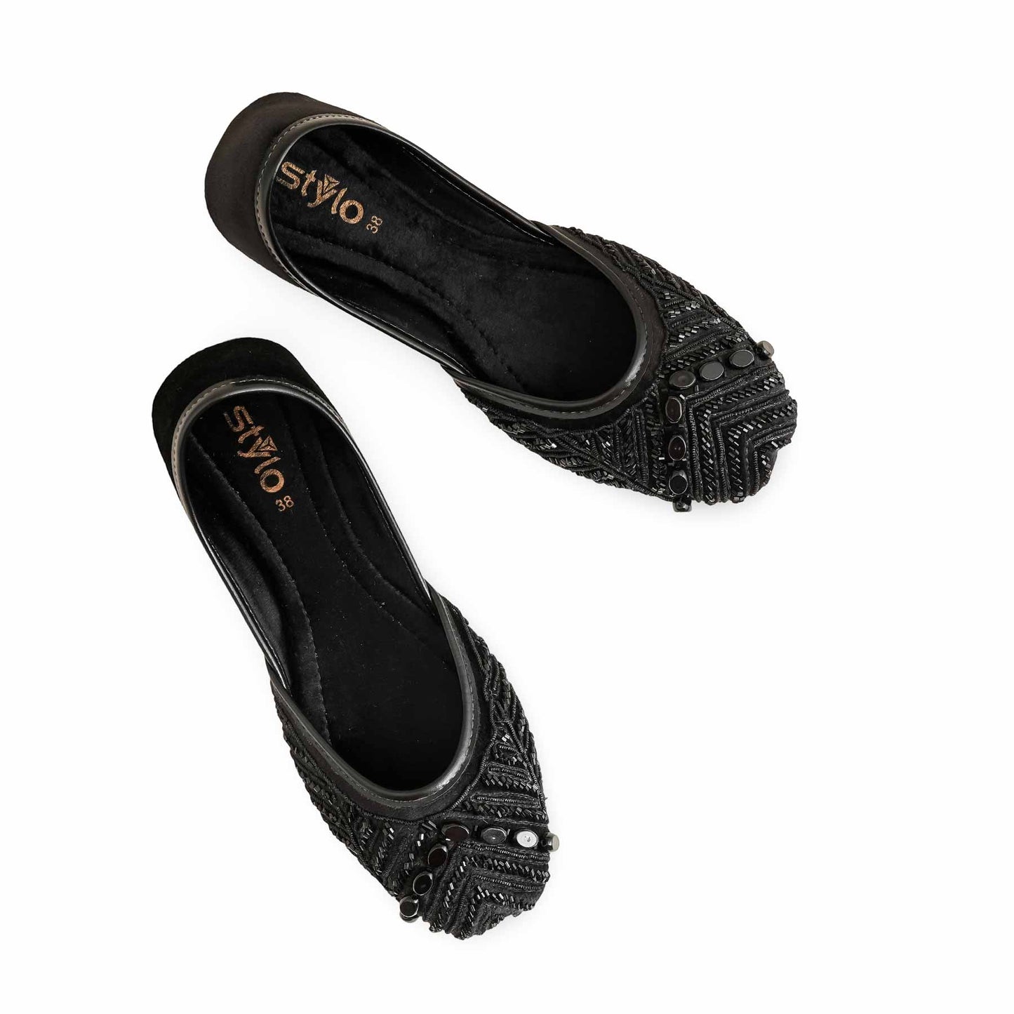 Black Fancy Khussa For Ladies BM8521