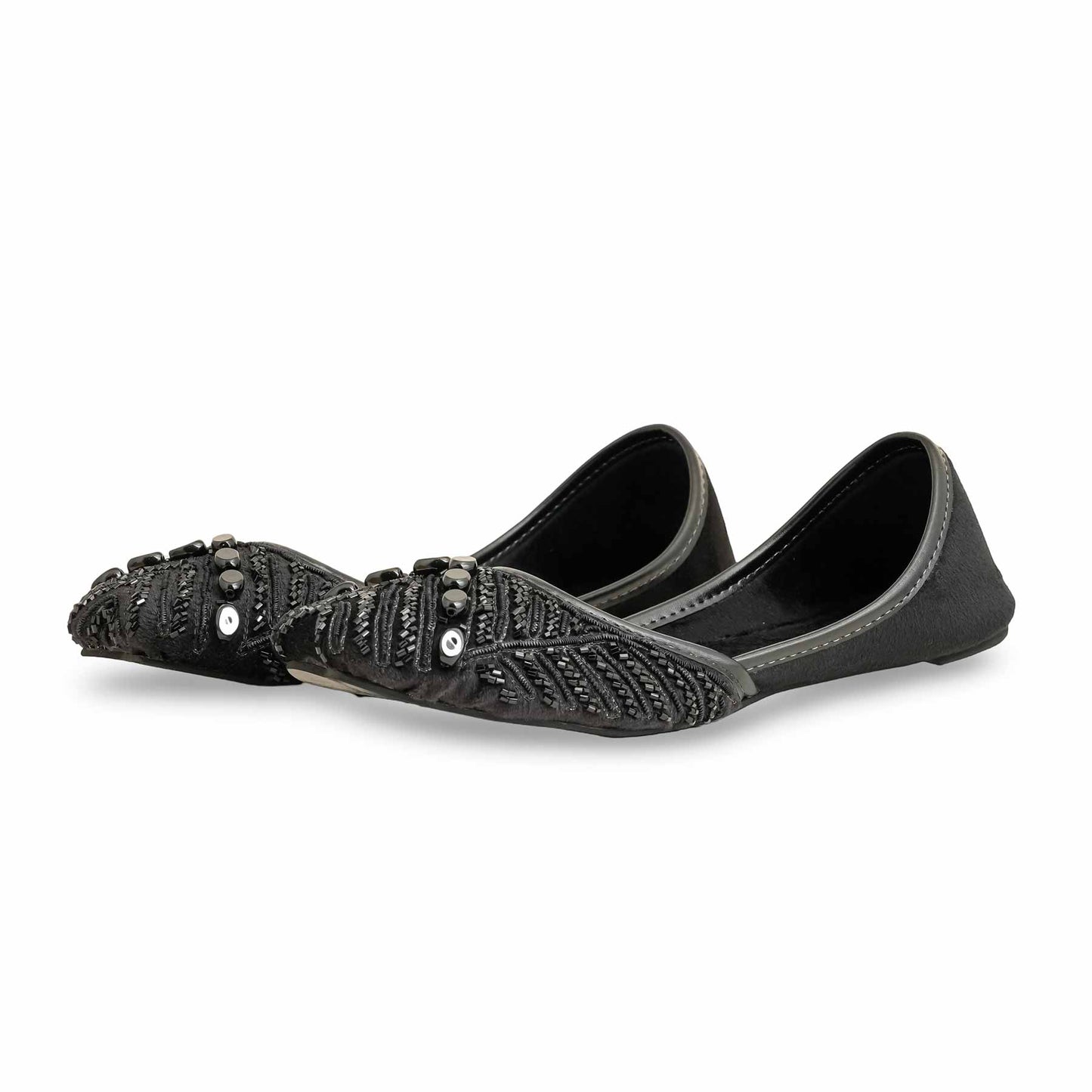 Black Fancy Khussa For Ladies BM8521