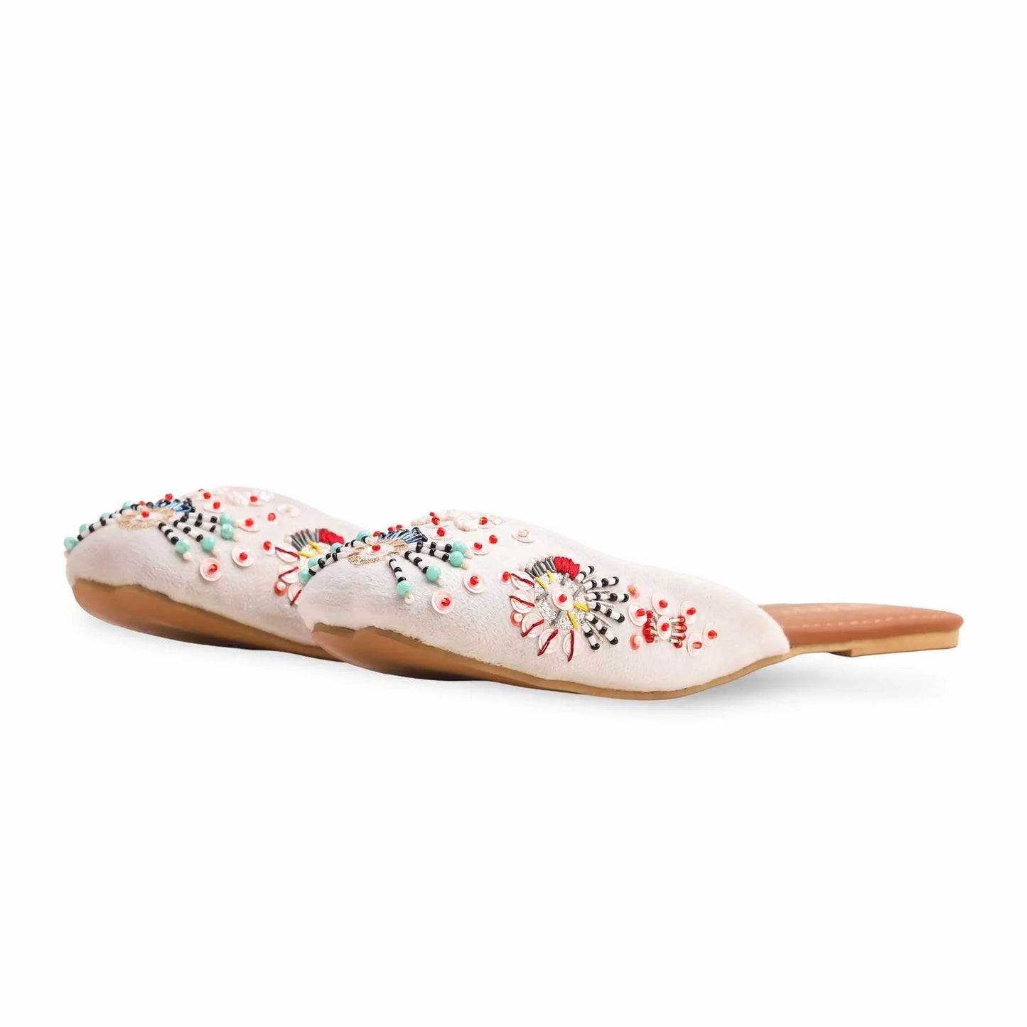 White Fancy Khussa For Ladies BM8542