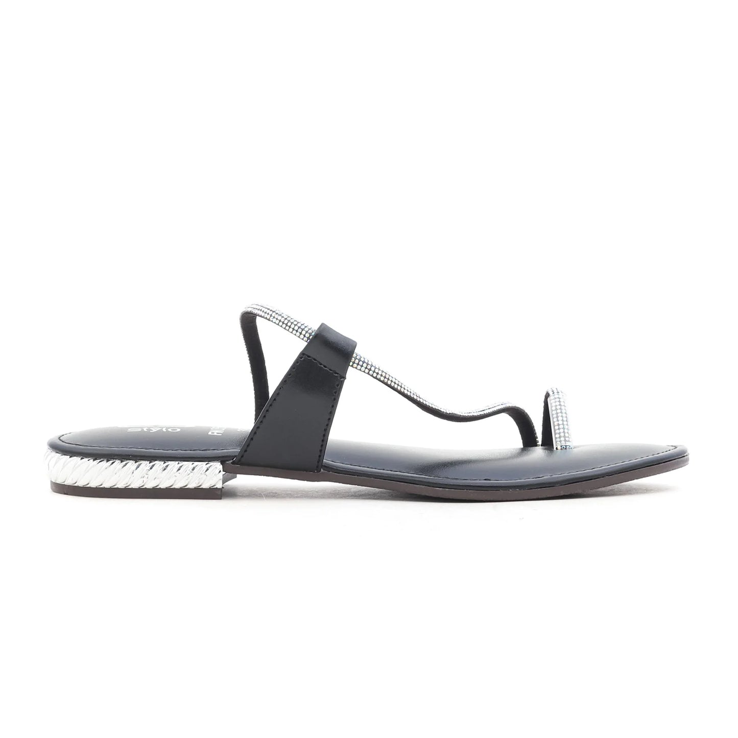 Black Fancy Chappal For Ladies BM0586