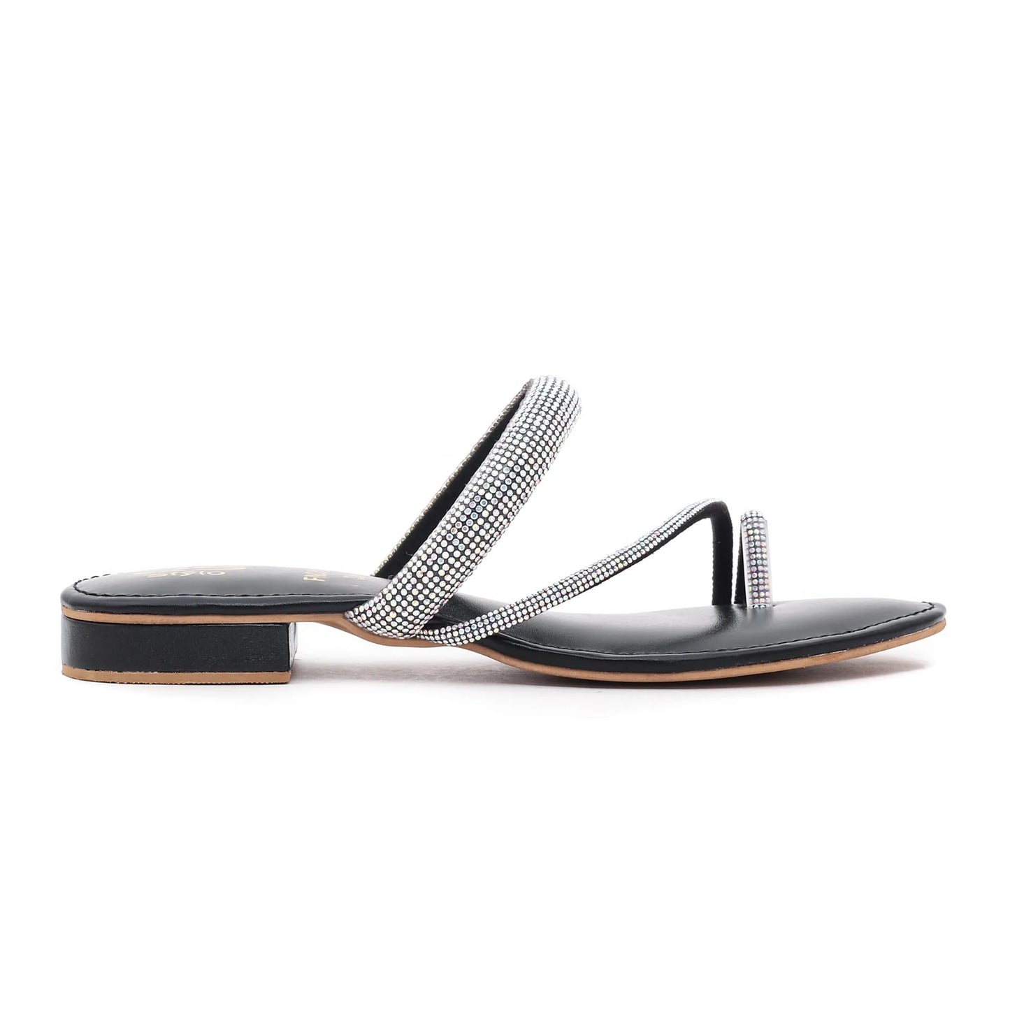 Black Fancy Chappal For Ladies BM0595