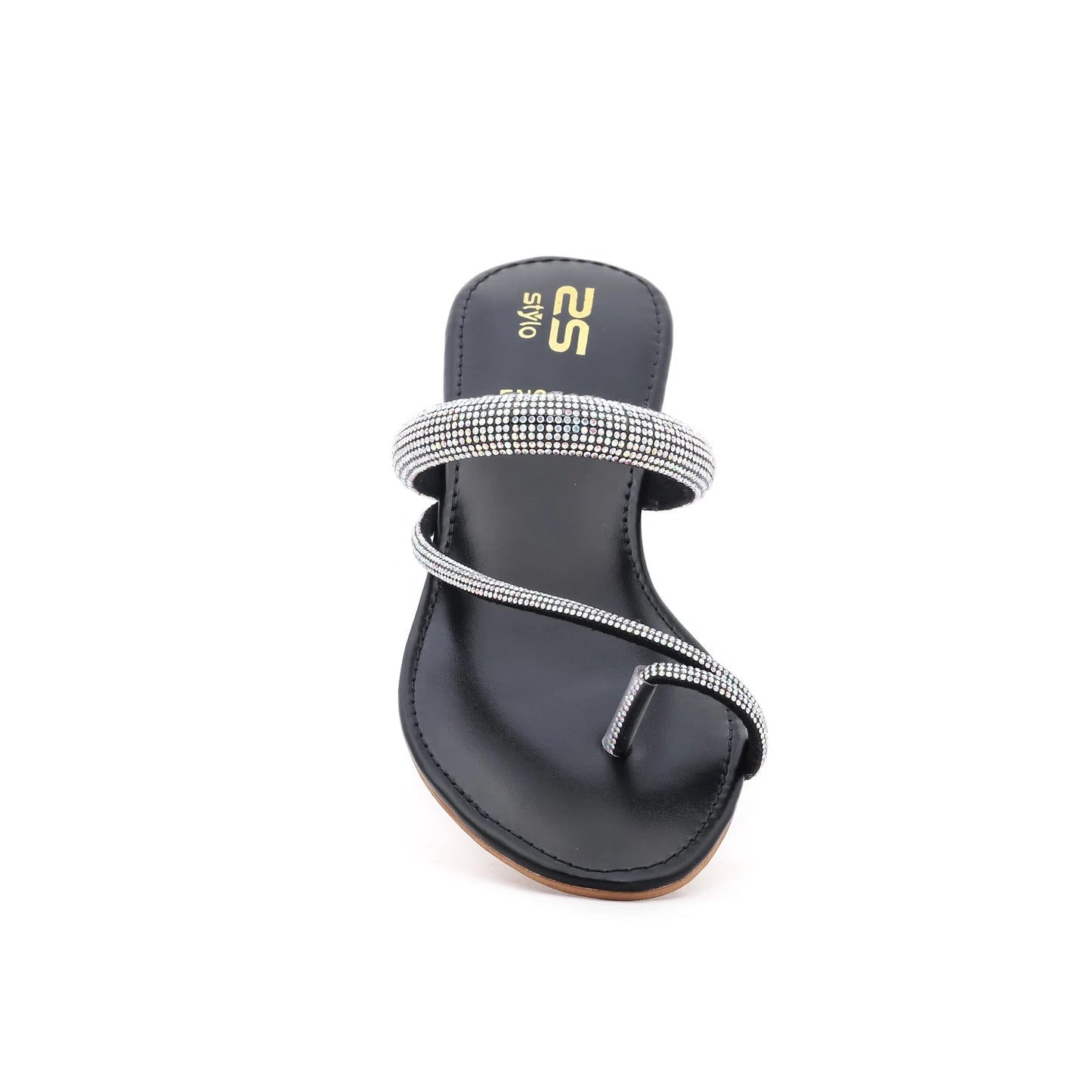 Black Fancy Chappal For Ladies BM0595