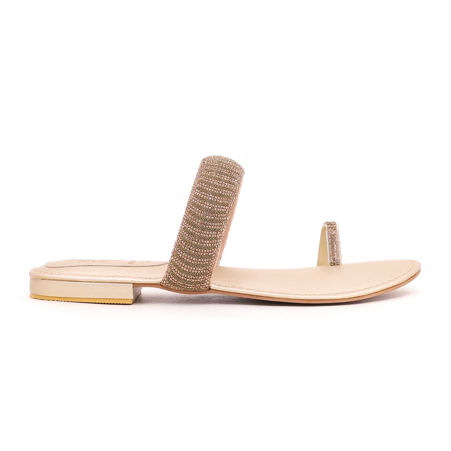 Golden Fancy Chappal For Ladies BM0647