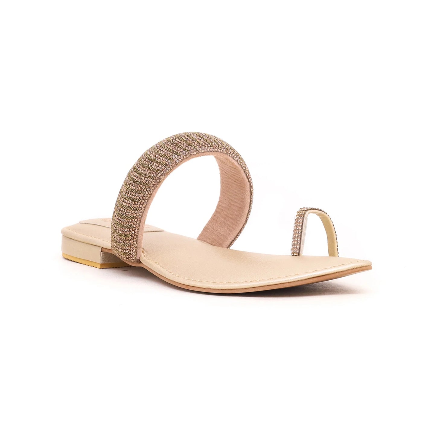 Golden Fancy Chappal For Ladies BM0647