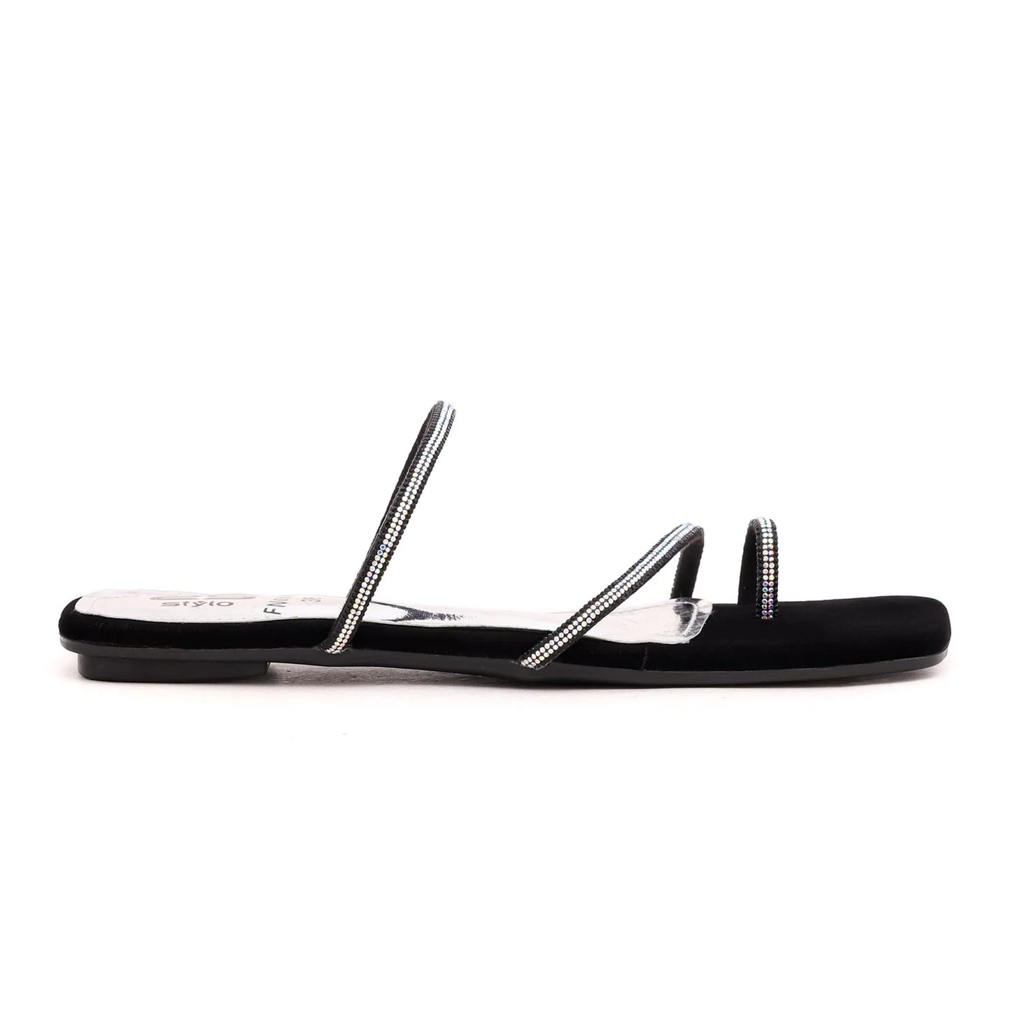 Black Fancy Chappal For Ladies BM0666