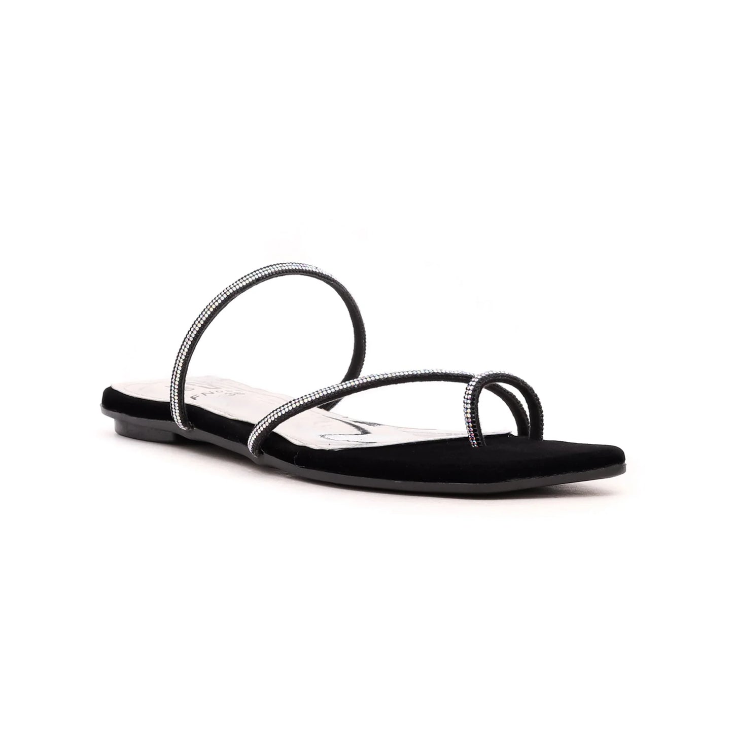 Black Fancy Chappal For Ladies BM0666