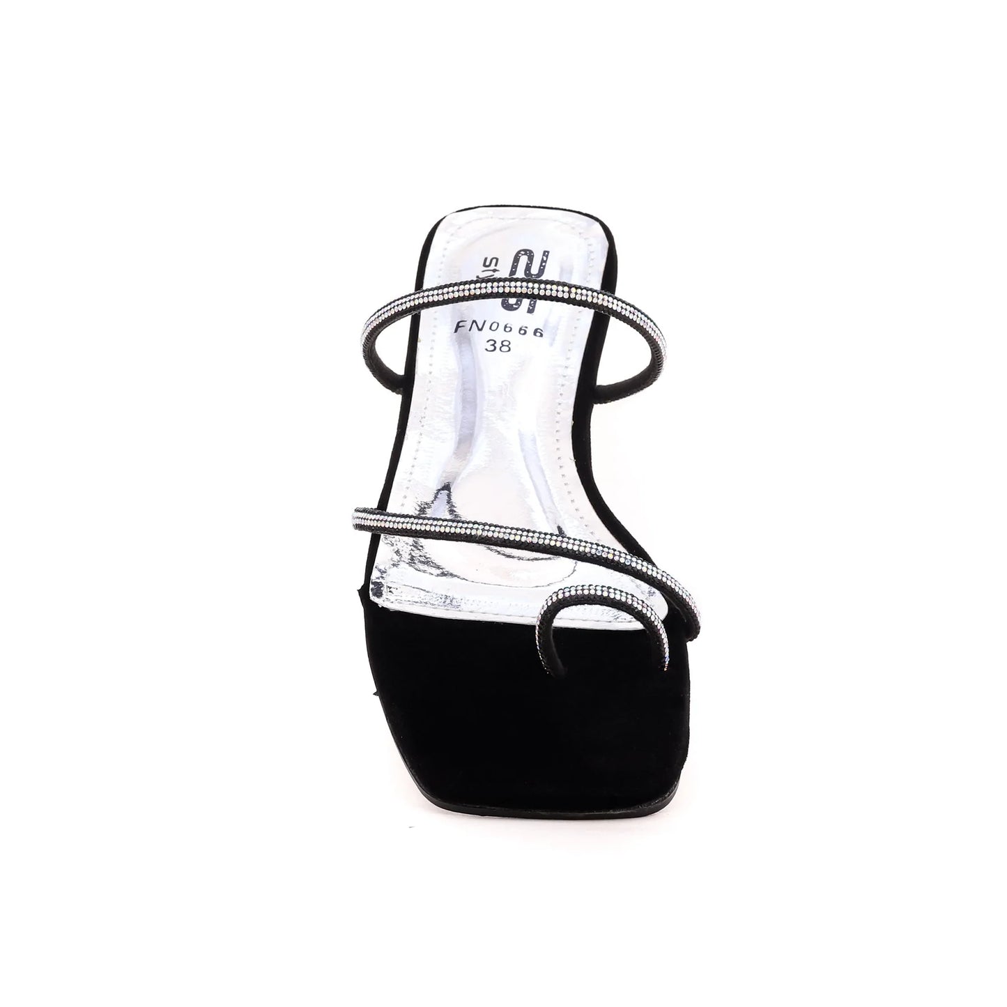 Black Fancy Chappal For Ladies BM0666