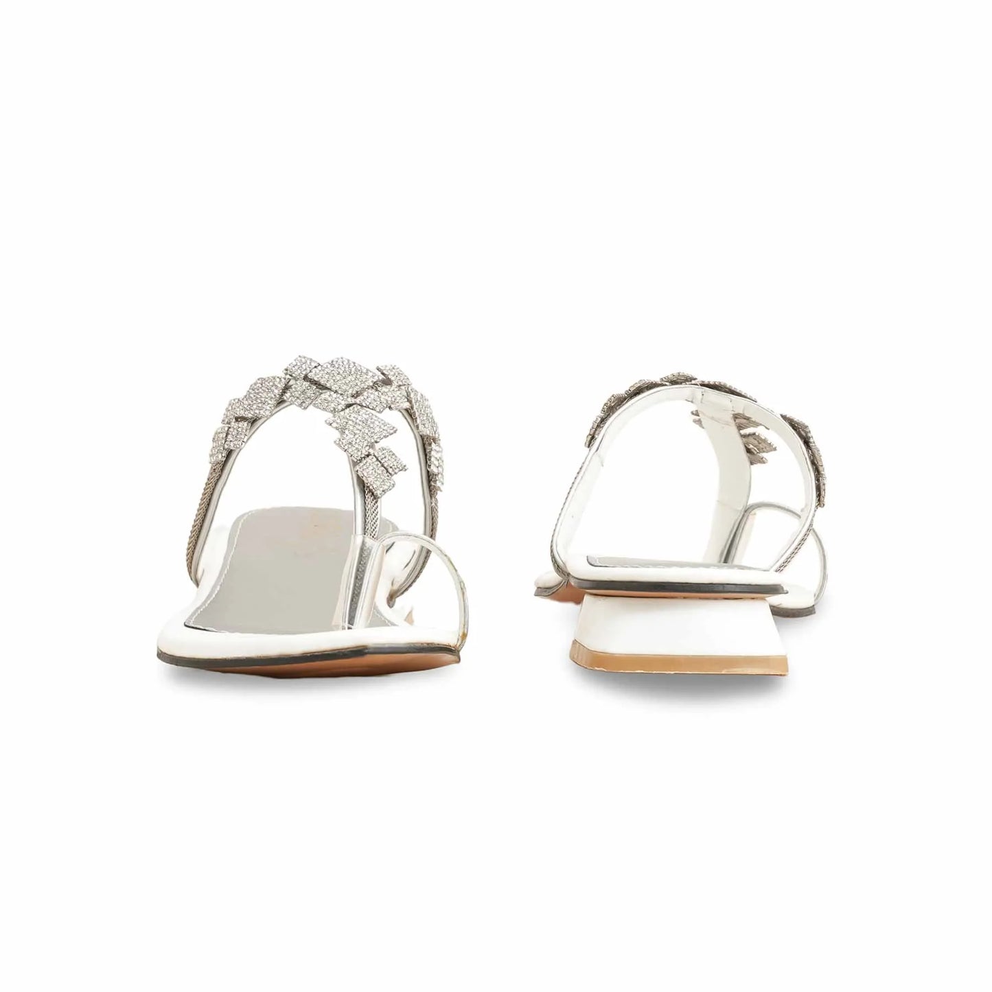 White Fancy Chappal For Ladies BM0729