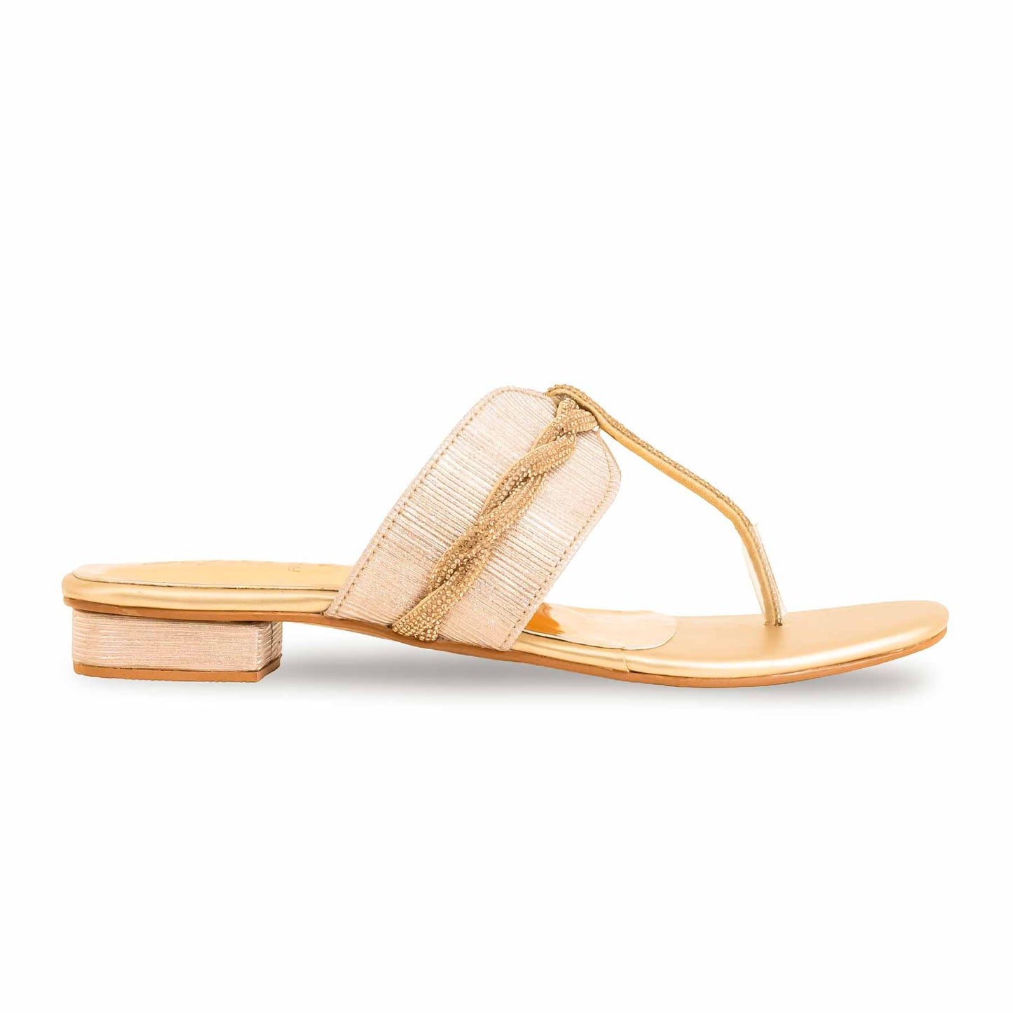 Golden Fancy Chappal For Ladies BM0803