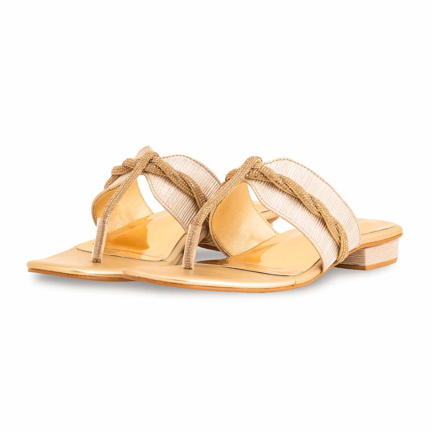 Golden Fancy Chappal For Ladies BM0803
