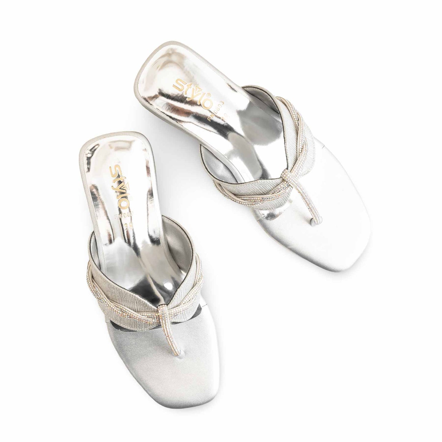 Silver Fancy Chappal For Ladies BM0803