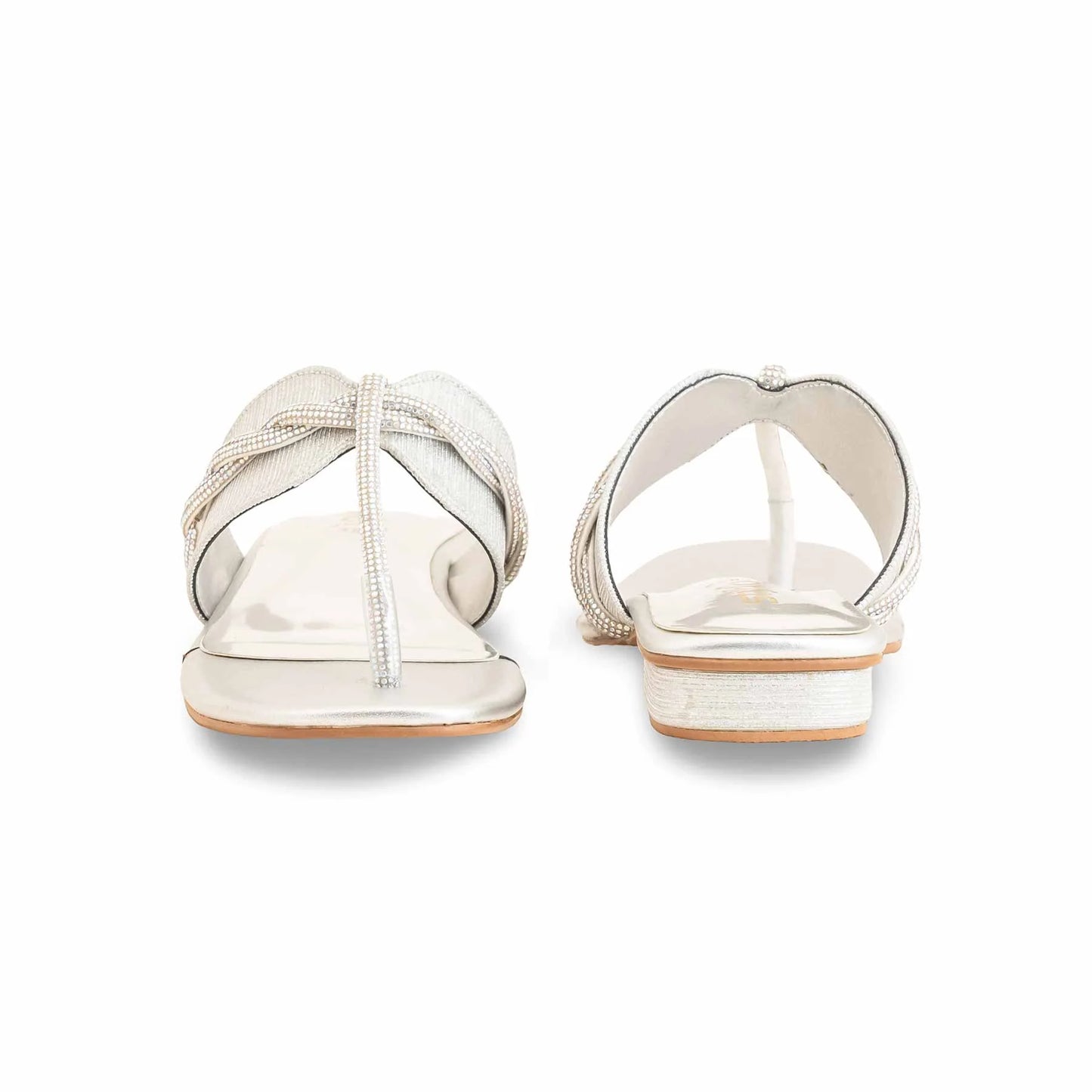Silver Fancy Chappal For Ladies BM0803