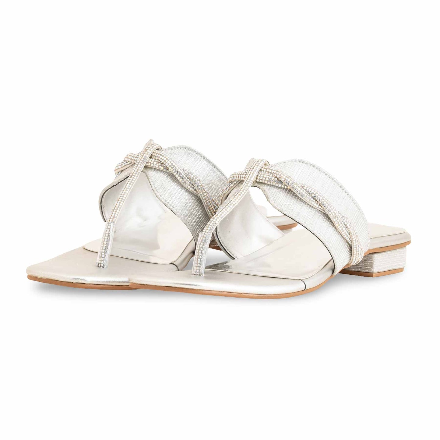 Silver Fancy Chappal For Ladies BM0803