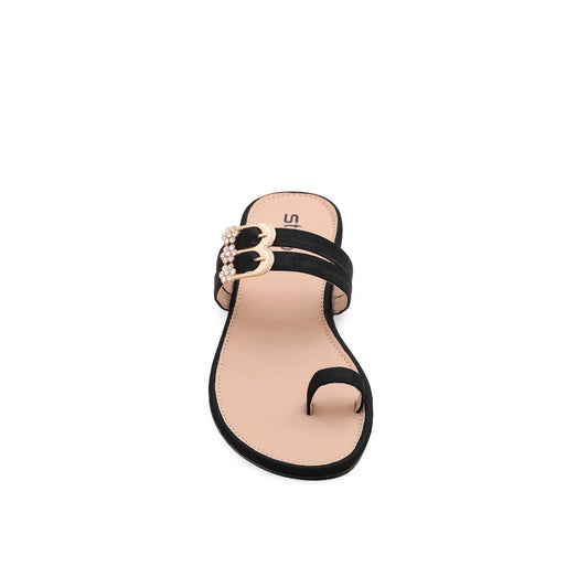 Black Casual Chappal For Ladies BM1543