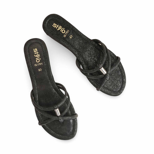 Black Casual Chappal For Ladies BM1701