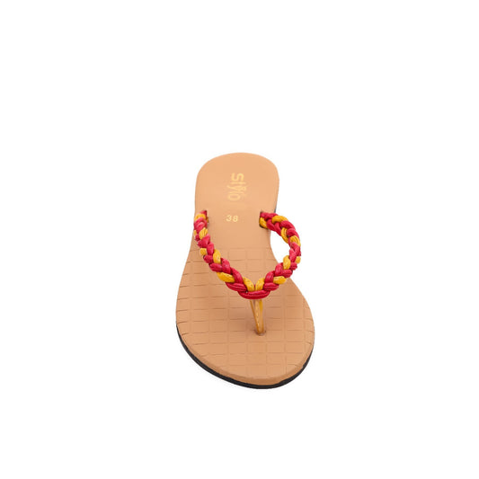 Red Casual Chappal For Ladies BM1786