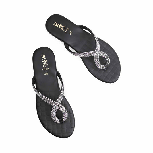 Black Casual Chappal For Ladies BM1934