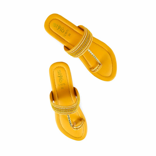 Mustard Casual Chappal For Ladies BM1975