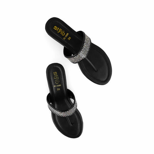 Black Casual Chappal For Ladies BM1988