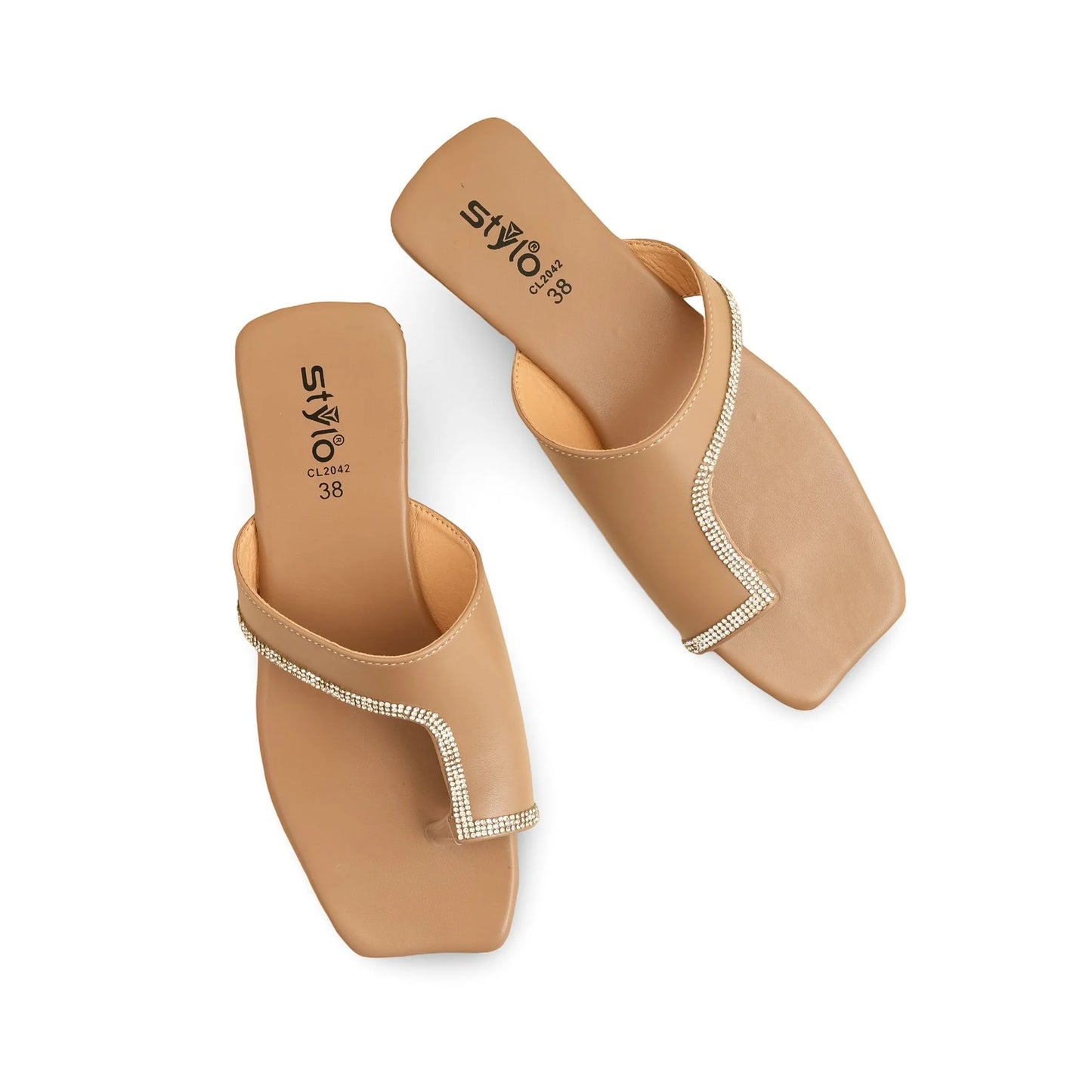 Beige Casual Chappal For Ladies BM2042