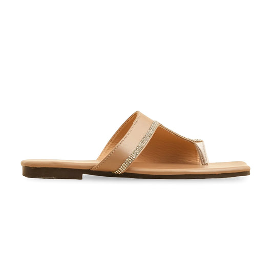 Beige Casual Chappal For Ladies BM2042