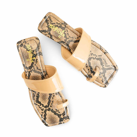 Beige Casual Chappal For Ladies BM2048