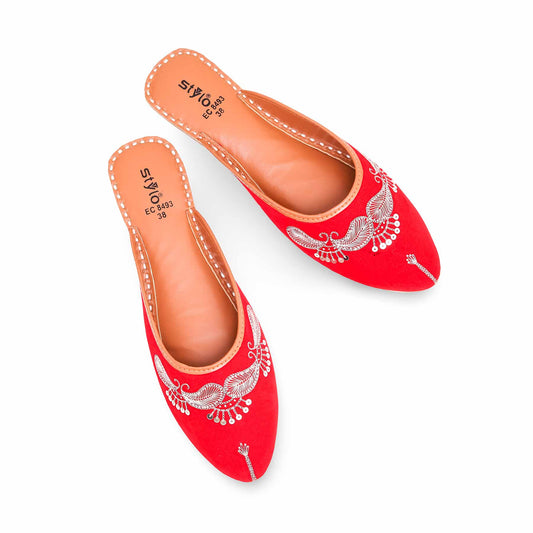 Red Back Open Khussa For Ladies BM8493
