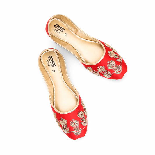 Red Fancy Khussa For Ladies BM8498