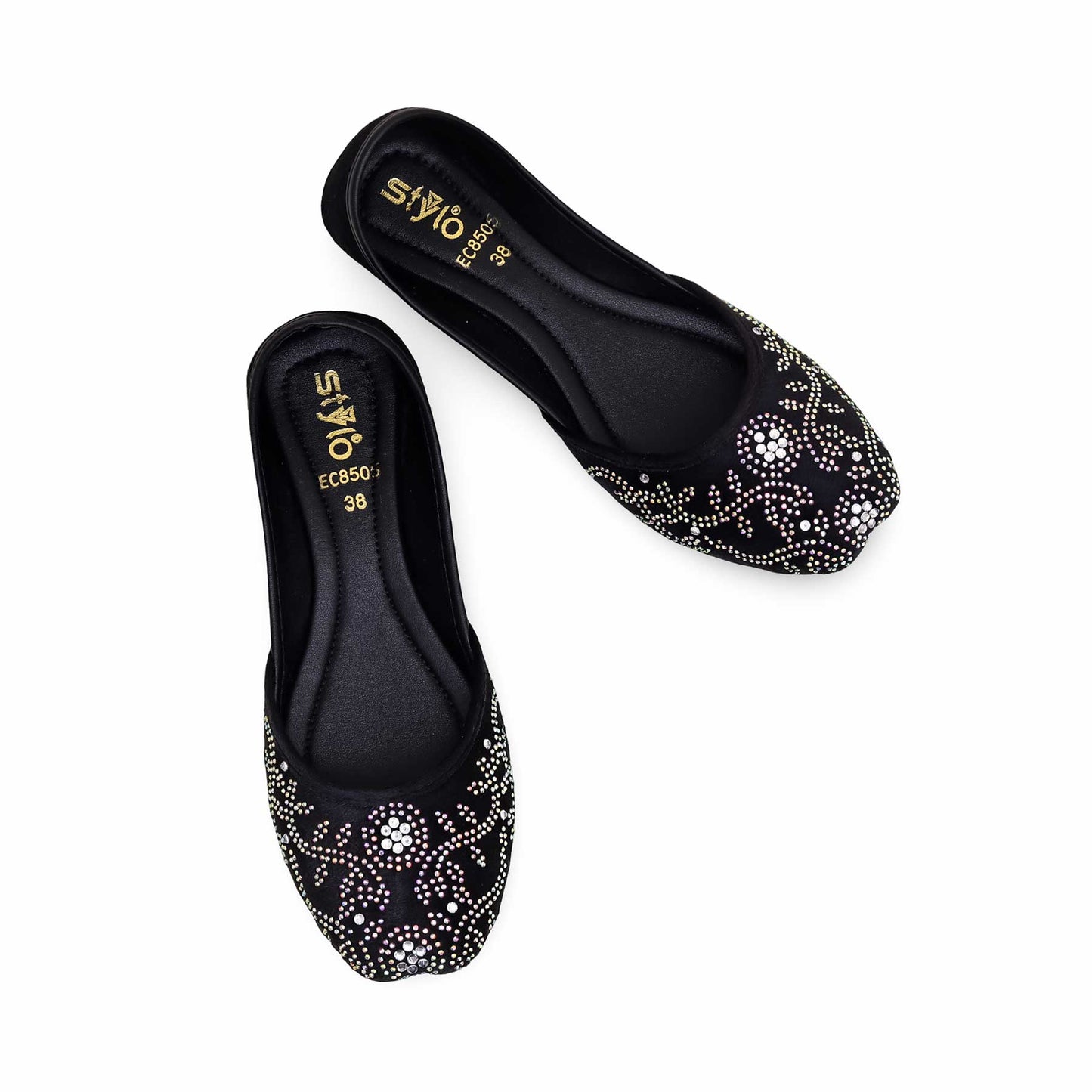 Black Fancy Khussa For Ladies BM8505