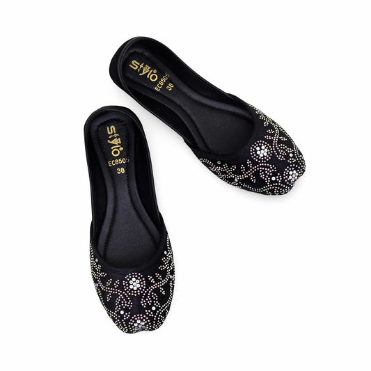 Black Fancy Khussa For Ladies BM8505