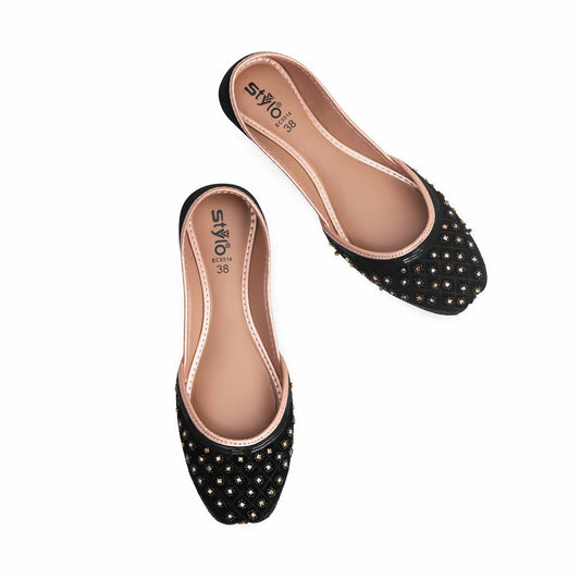 Black Fancy Khussa For Ladies BM8514