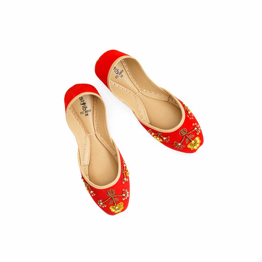 Red Fancy Khussa For Women BM8559