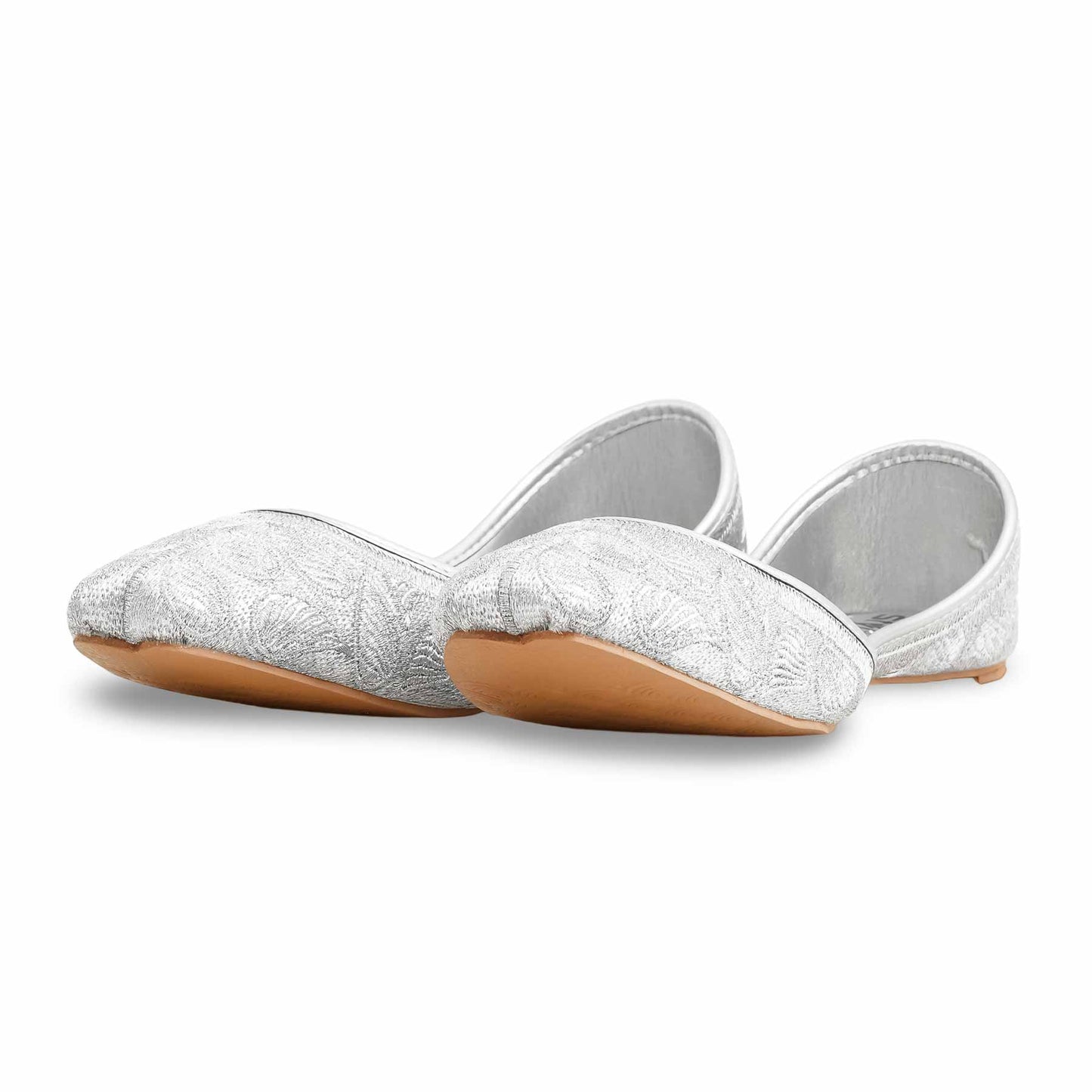 Silver Fancy Khussa For Ladies BM8572