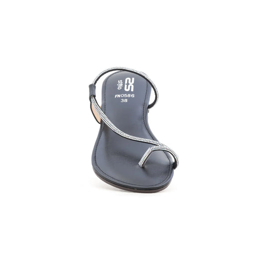 Black Fancy Chappal For Ladies BM0586