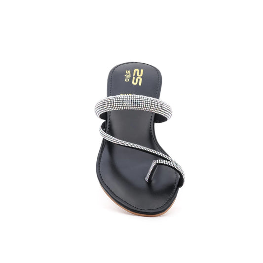 Black Fancy Chappal For Ladies BM0595