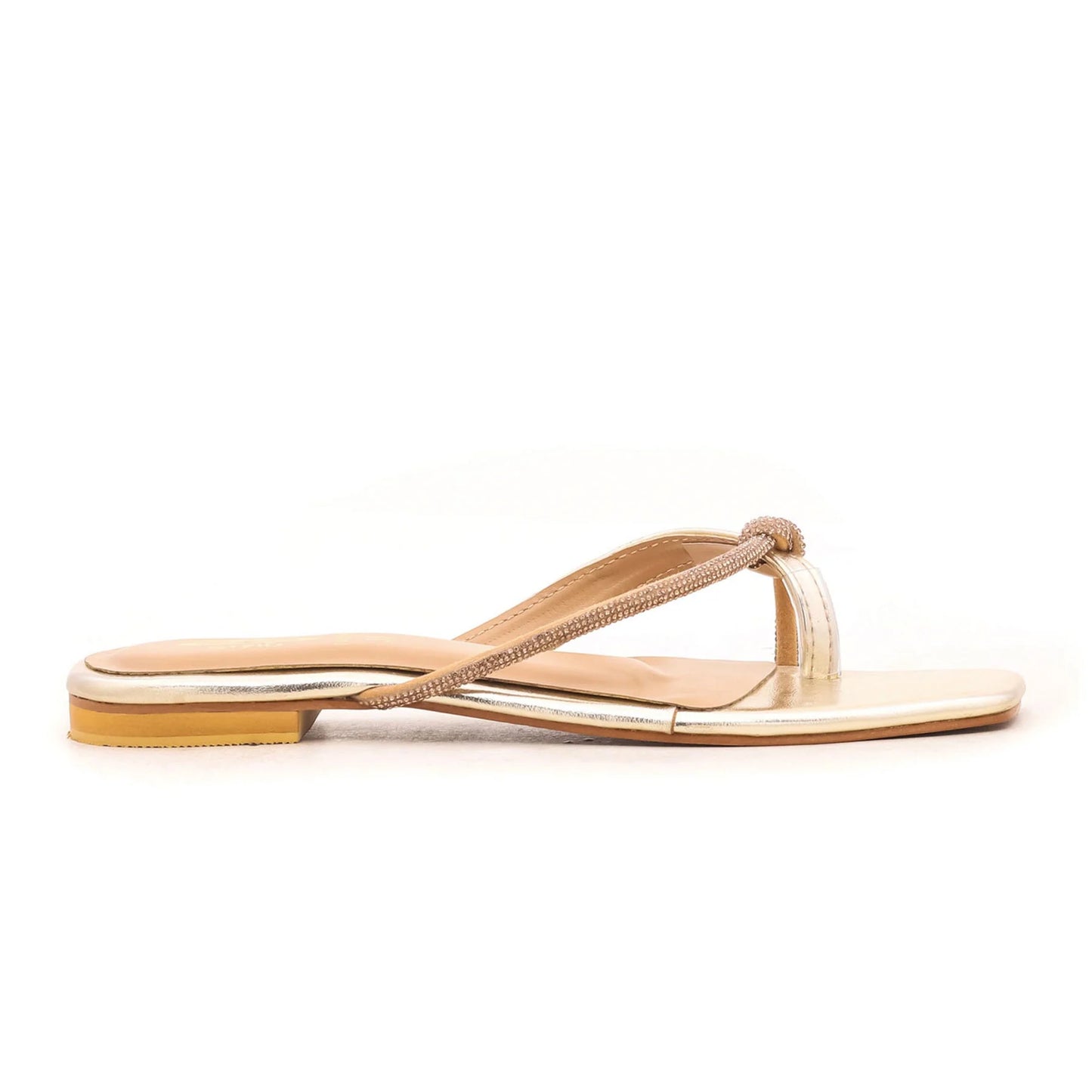 Golden Fancy Chappal For Ladies BM0598