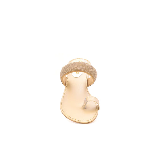 Golden Fancy Chappal For Ladies BM0604
