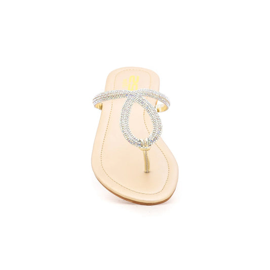 Golden Fancy Chappal For Ladies BM0612
